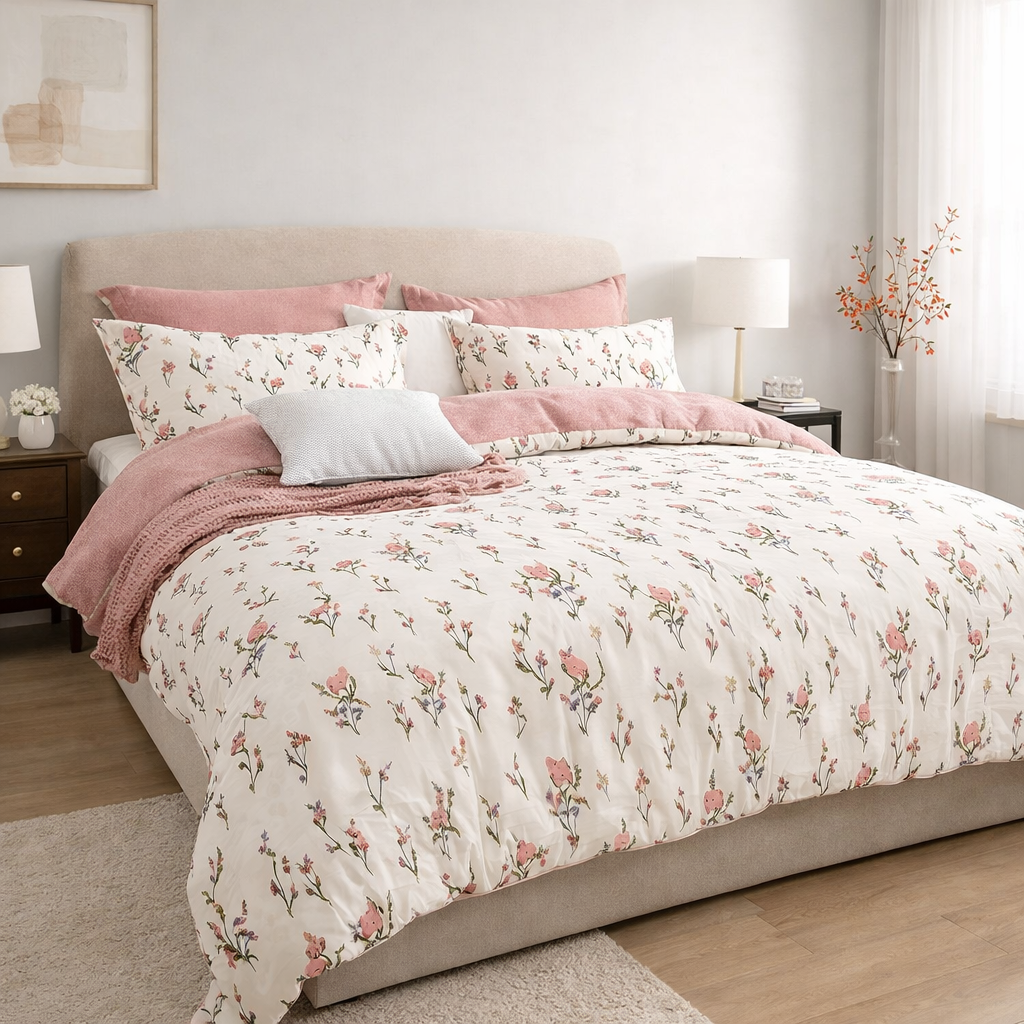 Pościel bawełniana 160x200 3 el. Flora M1723