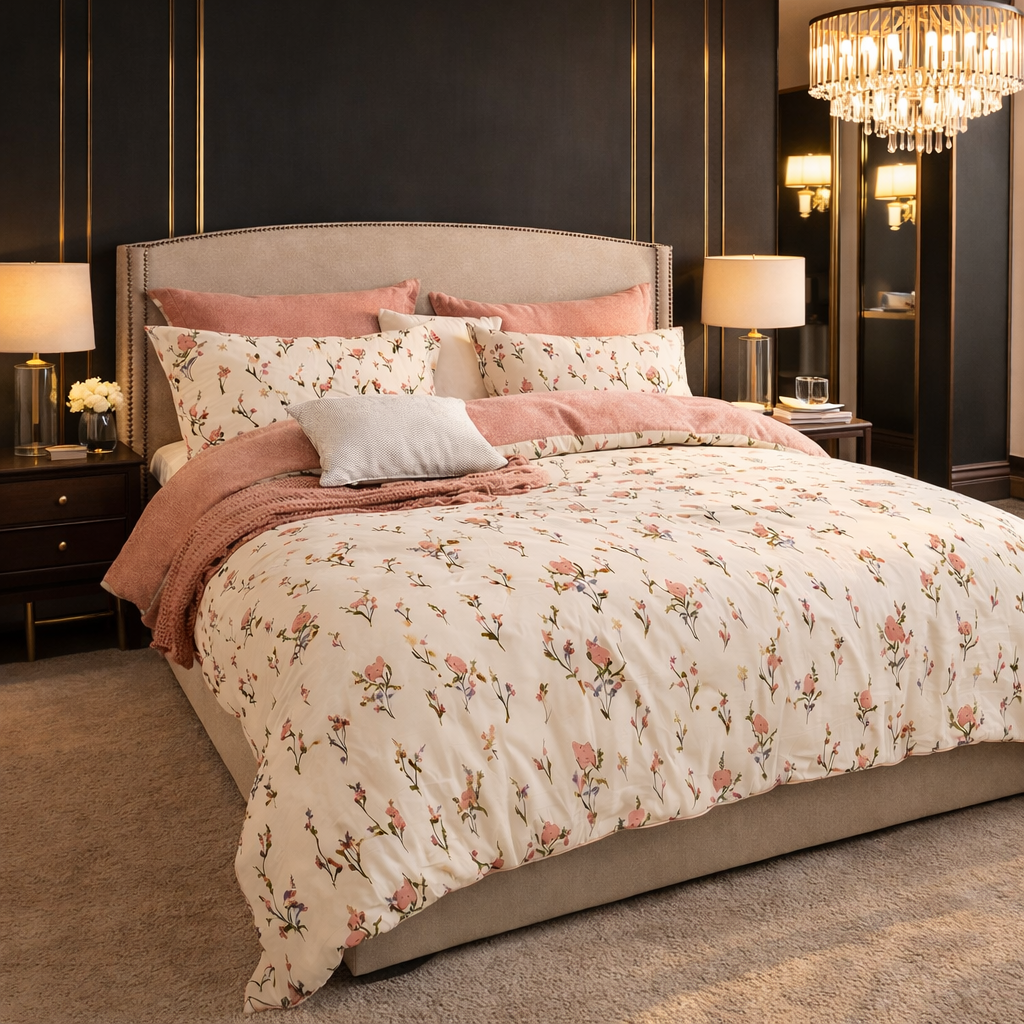 Pościel bawełniana 160x200 3 el. Flora M1723