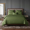 Pościel z mikrofibry zielona w pasy 140x200 2 el.  Emerald Regent h1563