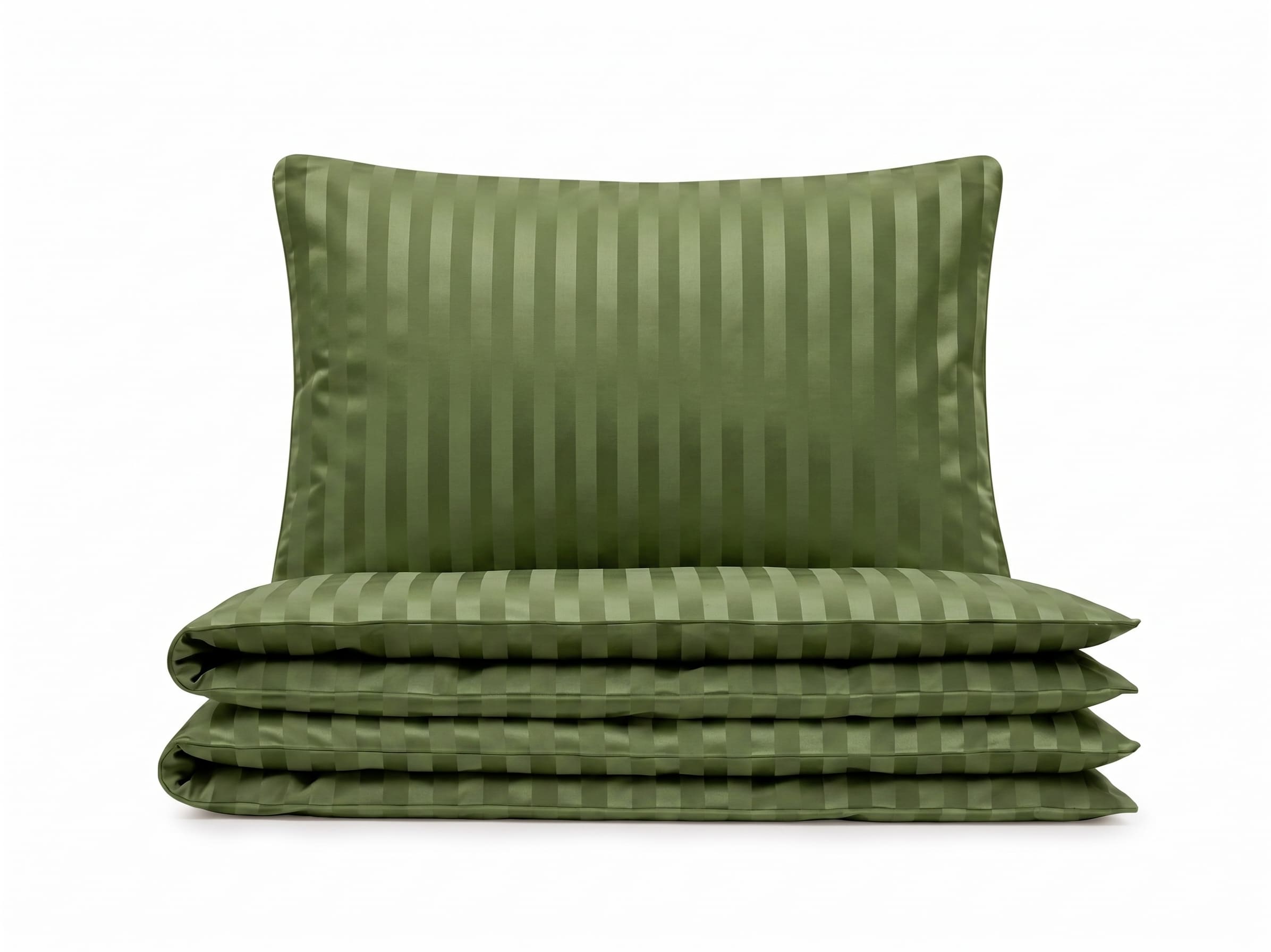 Pościel z mikrofibry zielona w pasy 140x200 2 el.  Emerald Regent h1563