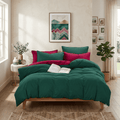 Pościel bawełniana dwustronna zielona i czerwona Emerald Passion 200x220 3 el. Par S-003