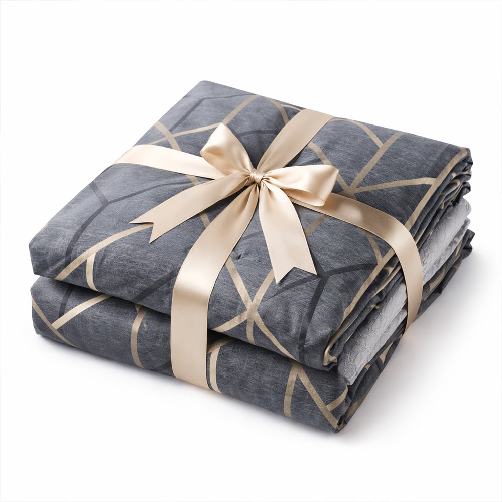 Pościel bawełniana geometryczna plaster miodu dwustronna Eros 160x200 3 el. Par-P06