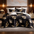 Pościel bawełniana srebrno-czarno-złota Hermafrodyta 160x200 3 el. Par-P11