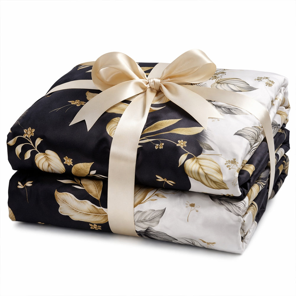 Pościel bawełniana srebrno-czarno-złota Hermafrodyta 160x200 3 el. Par-P11