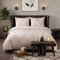 Pościel bawełniana beżowy w liście 200x220 3 el. Veloura Bliss m2045 - Lunatis