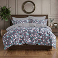 Pościel bawełniana dwustronna fioletowa w kwiaty 200x220 3 el. Blossom Dream m1558 - Lunatis