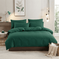 Pościel bawełniana dwustronna zielona i czerwona Emerald Serenity 200x220 3 el. Par S-006 - Lunatis