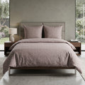 Pościel bawełniana taupe w kwiaty 200x220 3 el. Dusty Whisper m2060 - Lunatis