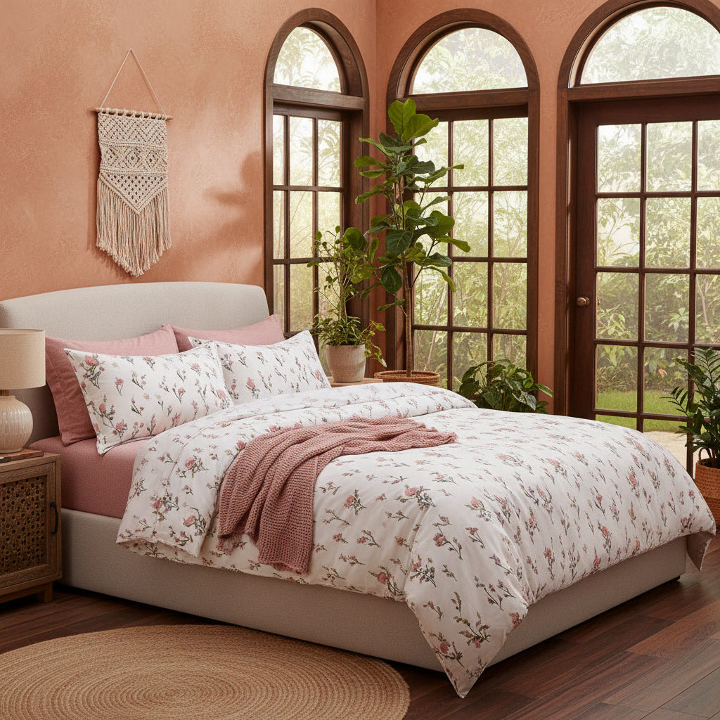 Pościel bawełniana 160x200 3 el. Flora M1723