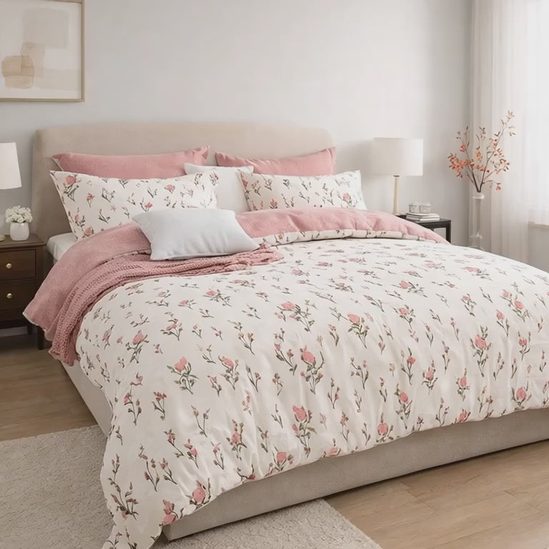 Pościel bawełniana 160x200 3 el. Flora M1723