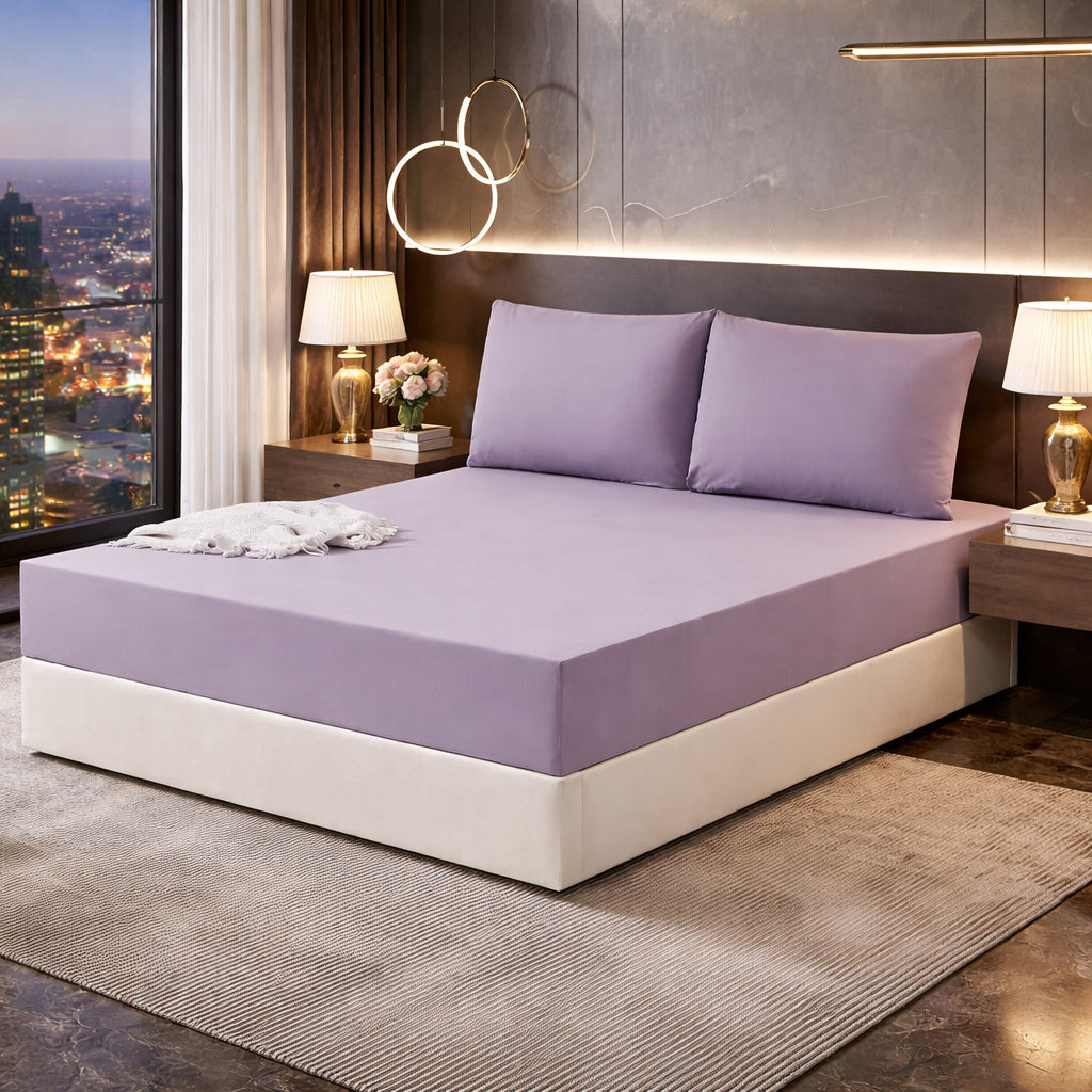 Prześcieradło z gumką 90x200 fioletowe Gaia