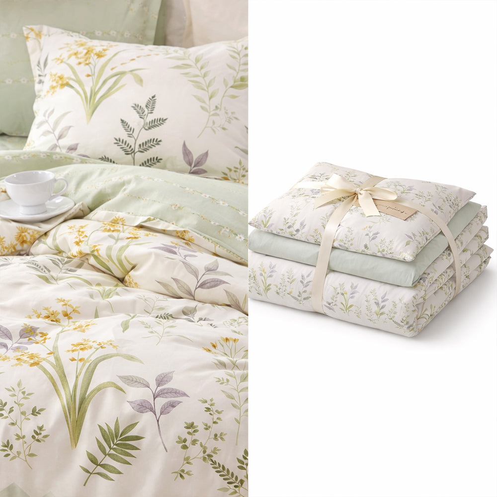 Pościel bawełniana w kwiaty Jilly 200x220 3 el. Mil-X21